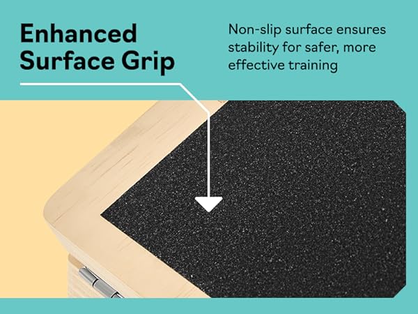 Slant board anti slip grip for secure footing and stability during workouts