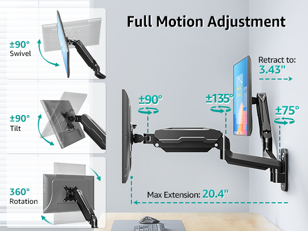 monitor wall mount dual