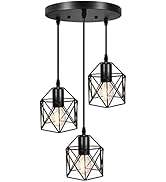 Industrial 3-Light Pendant Lighting, Adjustable Hanging Light Fixtures, Vintage Farmhouse Pendant...
