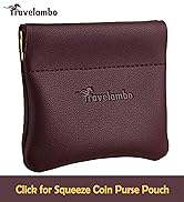 Travelambo Leather Squeeze Coin Purse Pouch Change Holder