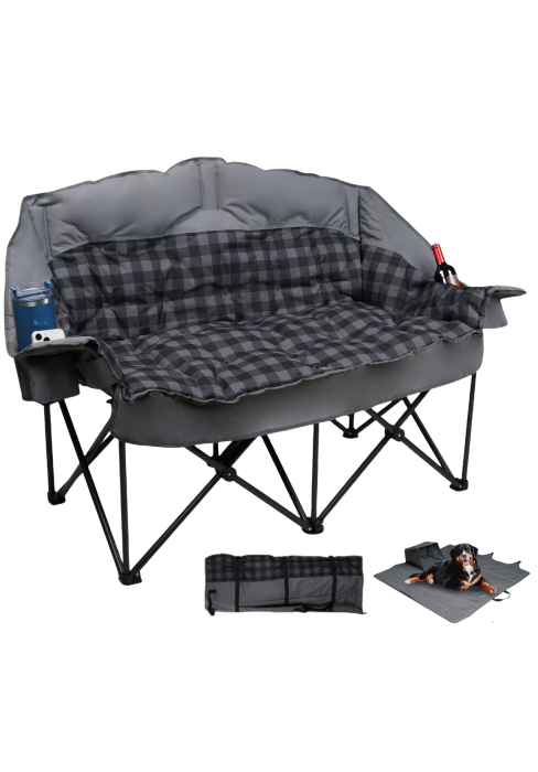 Double camping chair grey