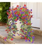 Evoio Artificial Hanging Flowers for Outdoors, 2 PCS Faux Silk Daisy Outdoor Flowers UV Resistant...