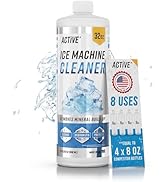 ACTIVE Ice Machine Cleaner Maker Descaler - 32 fl oz (8 Uses) Nickel Safe Ice Maker Cleaner Solut...