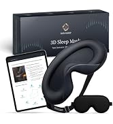 Nox Sleep 3D Sleep Mask for Men Women, 100% Light Blocking Eye Mask, Ice Silk Adjustable Sleeping...