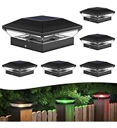 T-SUN Solar Post Cap Lights with Auto-Change Colors- for Wooden (4x4/6x6) &amp; Vinyl (4x4/5x5) Posts...