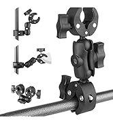 Double Clamp Mount with 360°Magic Arm Umbrella Pole Clamp for Chair Monitor Desk Photo Studio Lig...