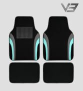 CAR PASS Leather Sporty Car Floor Mats Carpet, Universal Waterproof Automotive Floor Mat Fit for ...