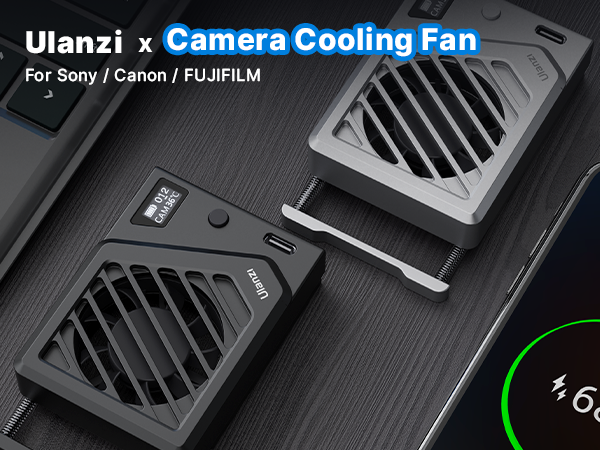 Suction Cup Mounting Adjustable Mini Intelligent Cooling Fan Real-time Monitoring