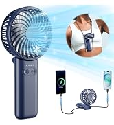 HandFan Upgraded Handheld Fan, 5 Speeds Strong Airflow Hand Fan [Max 27 Working Hours], 180° Fold...