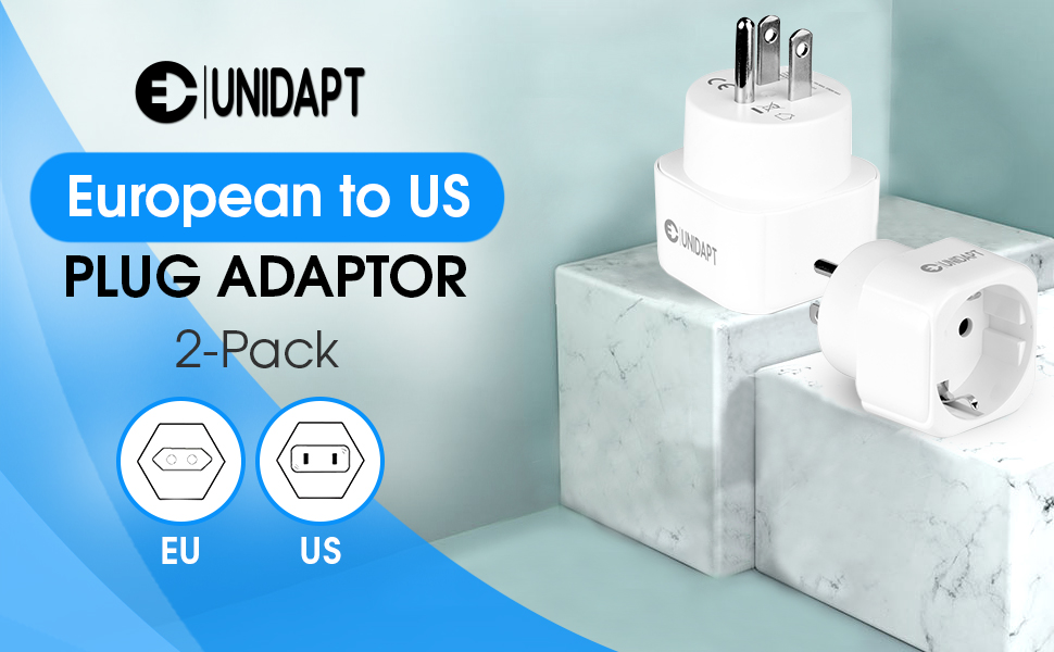 Europe EU Euro European Schengen to USA US America Grounded Plug power adapter adapters converter