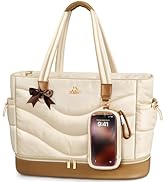 MATEIN Puffer Work Tote Bag with Lunch Compartment, Lightweight Large Lunch Bag with Detachable P...