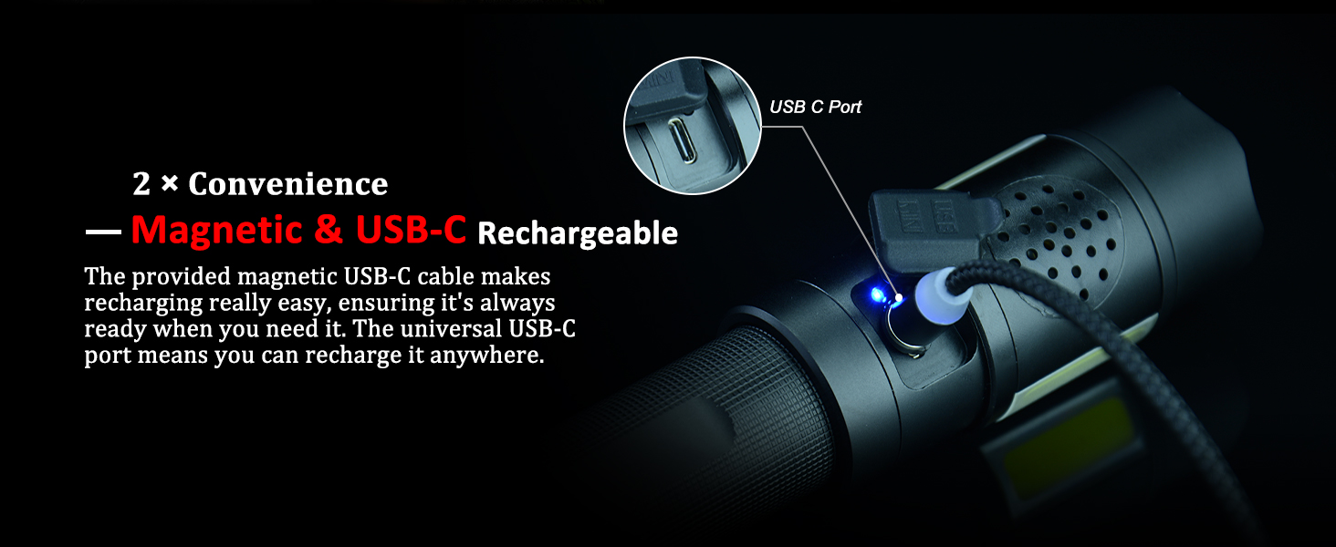 electronic whistle wand flashlight traffic training USB C magnetic rechargeable 2002E