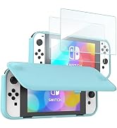 ProCase Flip Cover for Nintendo Switch OLED with 2 Pack Tempered Glass Screen Protectors, Slim Pr...
