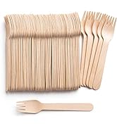 Wood Cutlery [100% Wood Forks] Natural Sustainable Alternative to Plasti...
