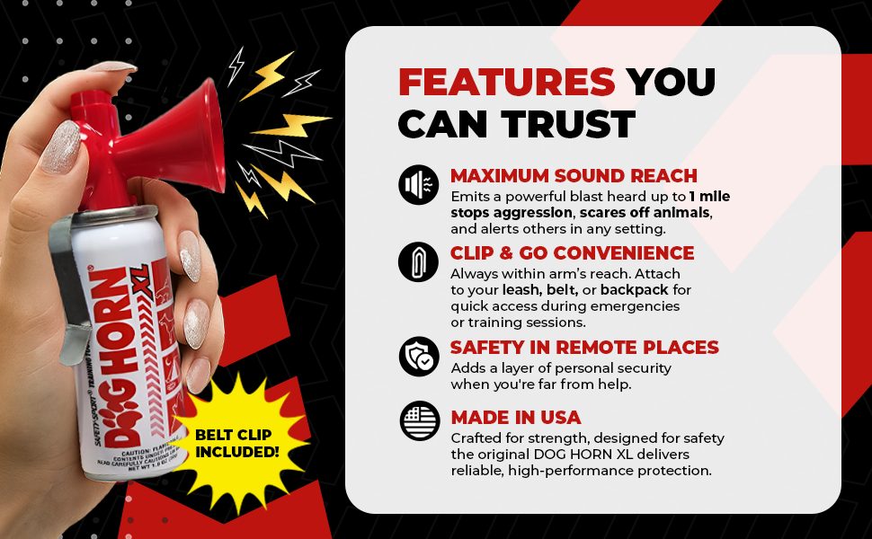 dog horn stop excessive barking pet confrontation coyote biking hiking camping better behavior