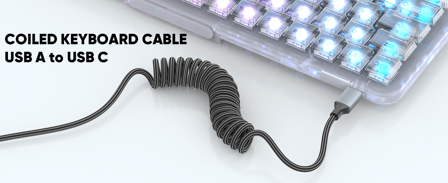 coiled keyboard cable usb c