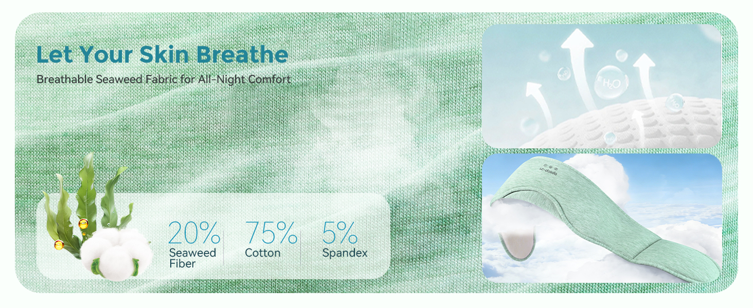 Seaweed fiber sleep mask
