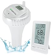 Urageuxy Pool Thermometer, Wireless Digital Pool Thermometer Floating Easy Read, Waterproof IPX8 ...