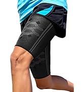 Sparthos Thigh Compression Sleeves (Pair) – Quad and Hamstring Support – Upper Leg Sleeves for Me...