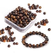 Fishdown 8mm Natural Stone Beads,100 Pcs Nature Loose Beads for Jewelry Making Natural Gemstone R...