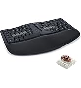 KINESIS mWave Ergonomic Keyboard for PC (Black) | Mechanical Switches | Bluetooth &amp; USB | Program...