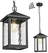 FEMILA Dusk to Dawn Outdoor Pendant Lights for Porch, 14.5" Mondern Pendant Hanging Light Fixture...