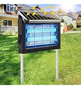 Solar Bug Zapper Outdoor, 4500V Rechargeable Waterproof Mosquito Killer with Solar Panel Sensor, ...
