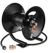M MINGLE High Pressure Washer Hose Reel 150ft, Heavy Duty Steel Hose Reel, Manual Crank Power Was...