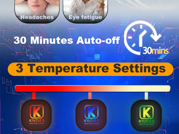 cordless Heated Eye Mask,3 Temperature Settings