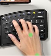 Ergonomic Foldable Keyboard, Portable Folding Travel Bluetooth Keyboard