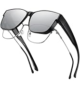 GEGURI Polarized Sunglasses Fit Over Glasses for Men Women, Oversized Square Sun Glasses UV400 Pr...