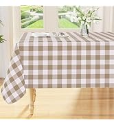 Smiry Rectangle Table Cloth, Waterproof Vinyl Tablecloths with Flannel Backing, Wipeable Buffalo ...