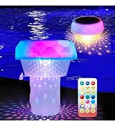 Dollox Solar Pool Chlorine Floater with Colorful Lights - Button Control Floating Pool Chlorine D...