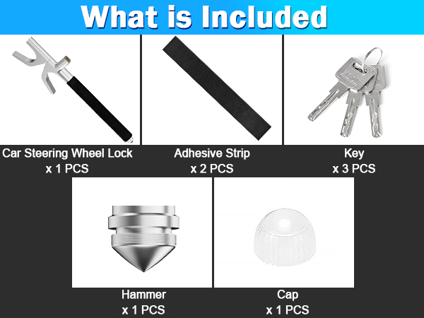 The Club Steering Wheel Lock with Escape Hammer
