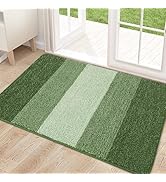 Kitinjoy Indoor Outdoor Door Mat, 32x20 Non-Slip Absorbent Dirt Trapper, Low-Profile Washable Ins...