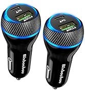 2-Pack USB C Fast Car Charger Adapter,48W Type C Car Fast Charger [PD30W&amp;QC18W] Dual Ports Cigare...