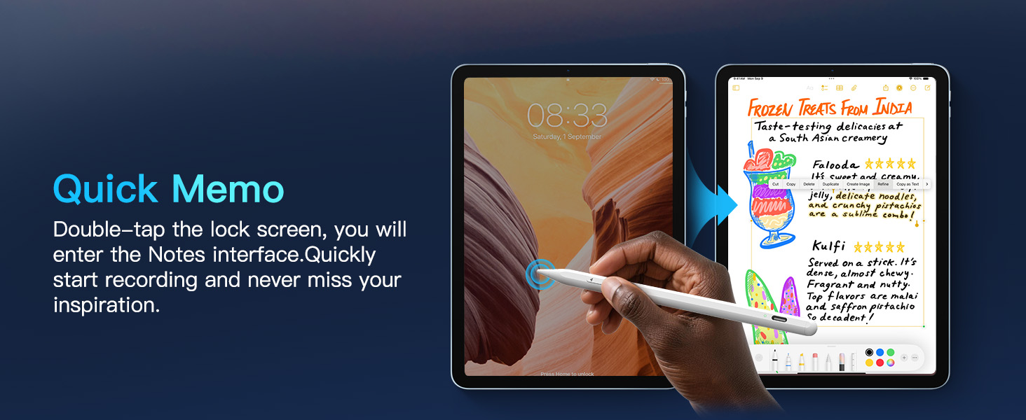 using stylus in Apple memo hold 2s the last stroke is drwan automatically turn into a regular shape