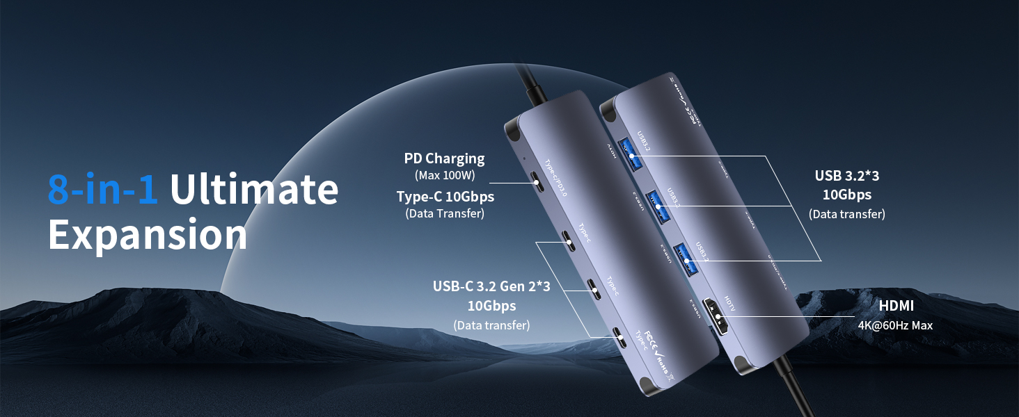 8 in 1 USBC hub