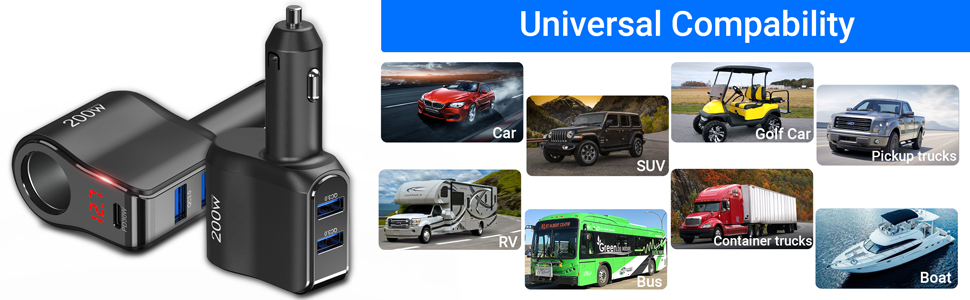 12 v 24v cig extension cigar cigerate ciggaret spliter charge charging split cigarrete automotive