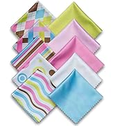 10 Pack Cute Geo-Design Multicolor Microfiber Cleaning Cloths for Cleaning Lenses, Eyeglasses, Su...
