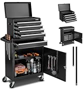 VEVOR Rolling Tool Chest, 2-in-1 Design, 5 Drawers Tool Cabinet Organizer with Detachable Top Met...