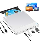 NOLYTH External CD Drive for Mac: USB 3.0 Type-C DVD Burner Player for Laptop Windows PC MacBook ...