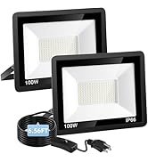 GAXTW 100W Flood Lights Outdoor,12000LM Bright LED Work Light,IP66 Waterproof Outdoor Lights with...