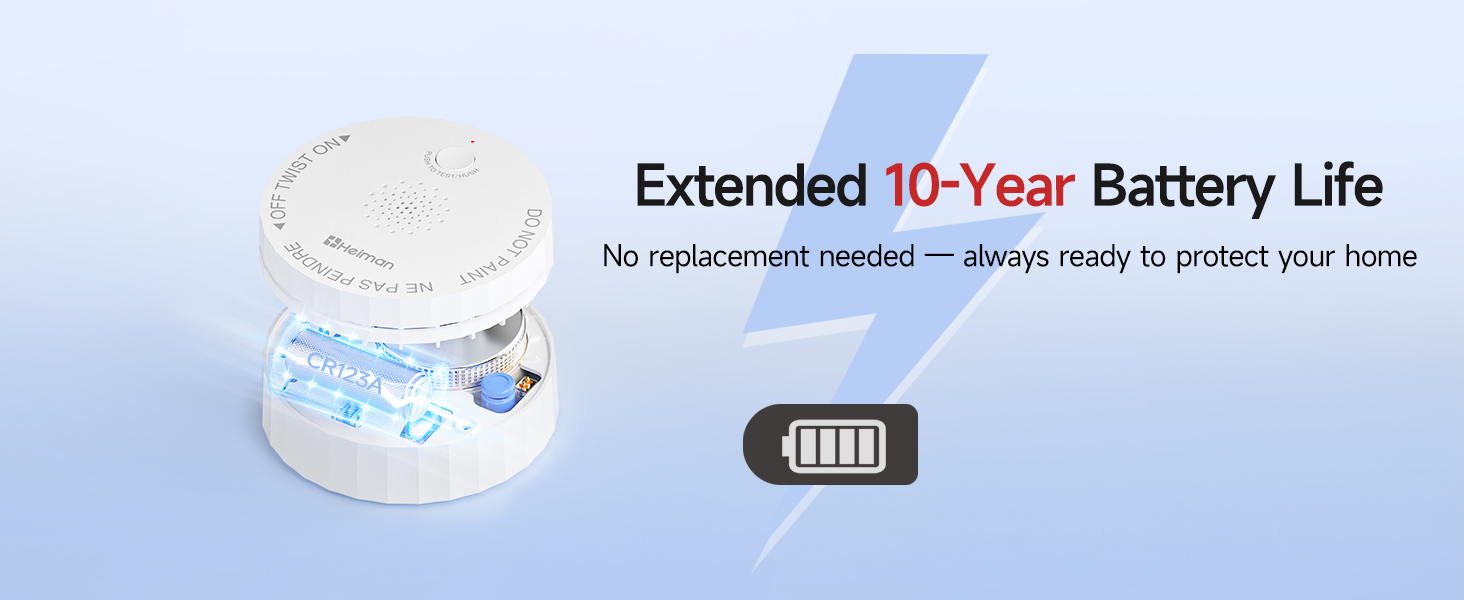 smoke detector 10 year battery