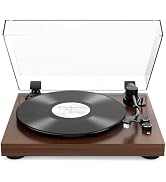 Vinyl Record Player Belt Drive 2-Speed Playback Turntable Bluetooth Wireless Output Connectivity ...