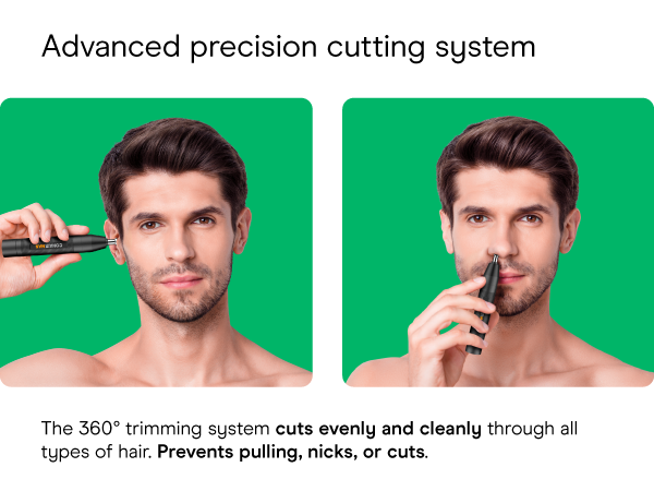 Conair nose ear hair trimmer mensman battery pouch 3 bevel design technology 360