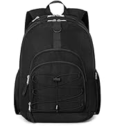 ZORFIN Black Backpack for School Travel: Bookbag for Girls Boys - Laptop Backpack with Multiple C...