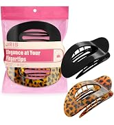 JIRIS Flat Hair Clips for Women, 2-Pack Large Strong Grip Non-Slip Hair Claw Clips, Curved Design...