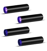 4 Pack UV Flashlight 365nm &amp; 395nm uv Light, Mini Powerful Rechargeable Black Light, USB-C LED Ul...