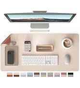 RENMTURE Double-Sided Two-Tone Faux Leather Desk mat Desktop Organization and Accessories Home an...